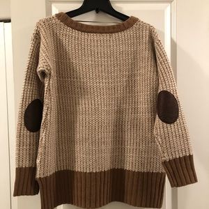 NWT Zara elbow patch tan wool sweater